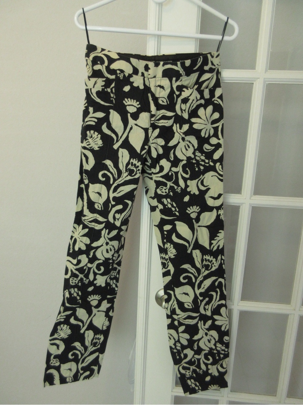 Ralph Lauren Black and Cream Floral Print Pants
